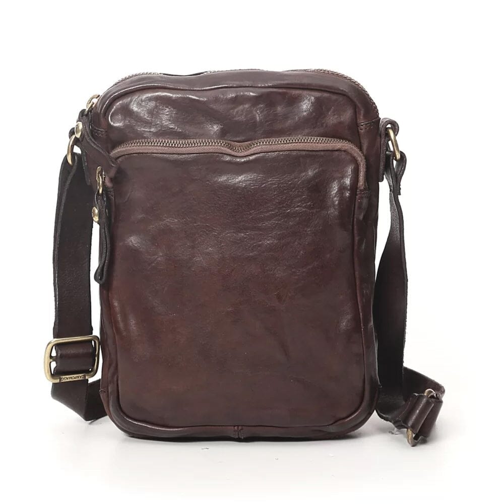 Campomaggi Sambuco Leather Crossbody Bag, Small Leather Messenger Bag Campomaggi Dark Brown 