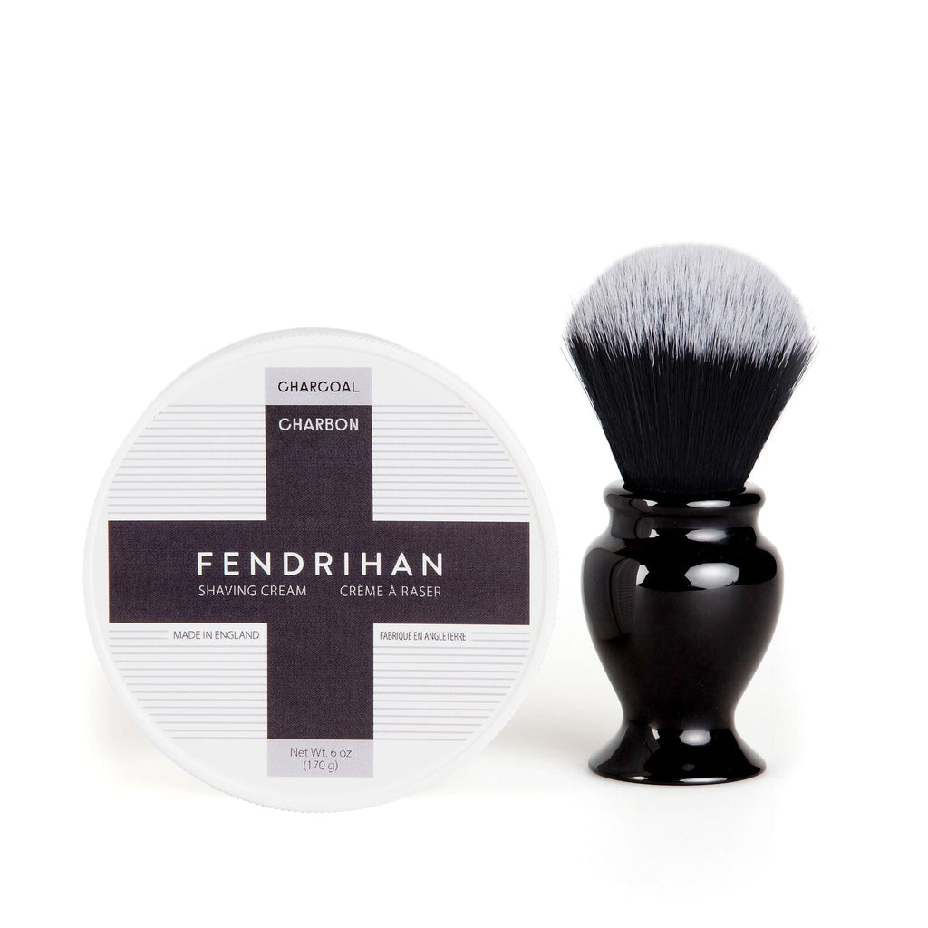 Fendrihan Shaving Cream and Fendrihan Shaving Brush Set, Save $10 Shaving Kit Fendrihan Synthetic Black and White - Black Handle Bergamot 