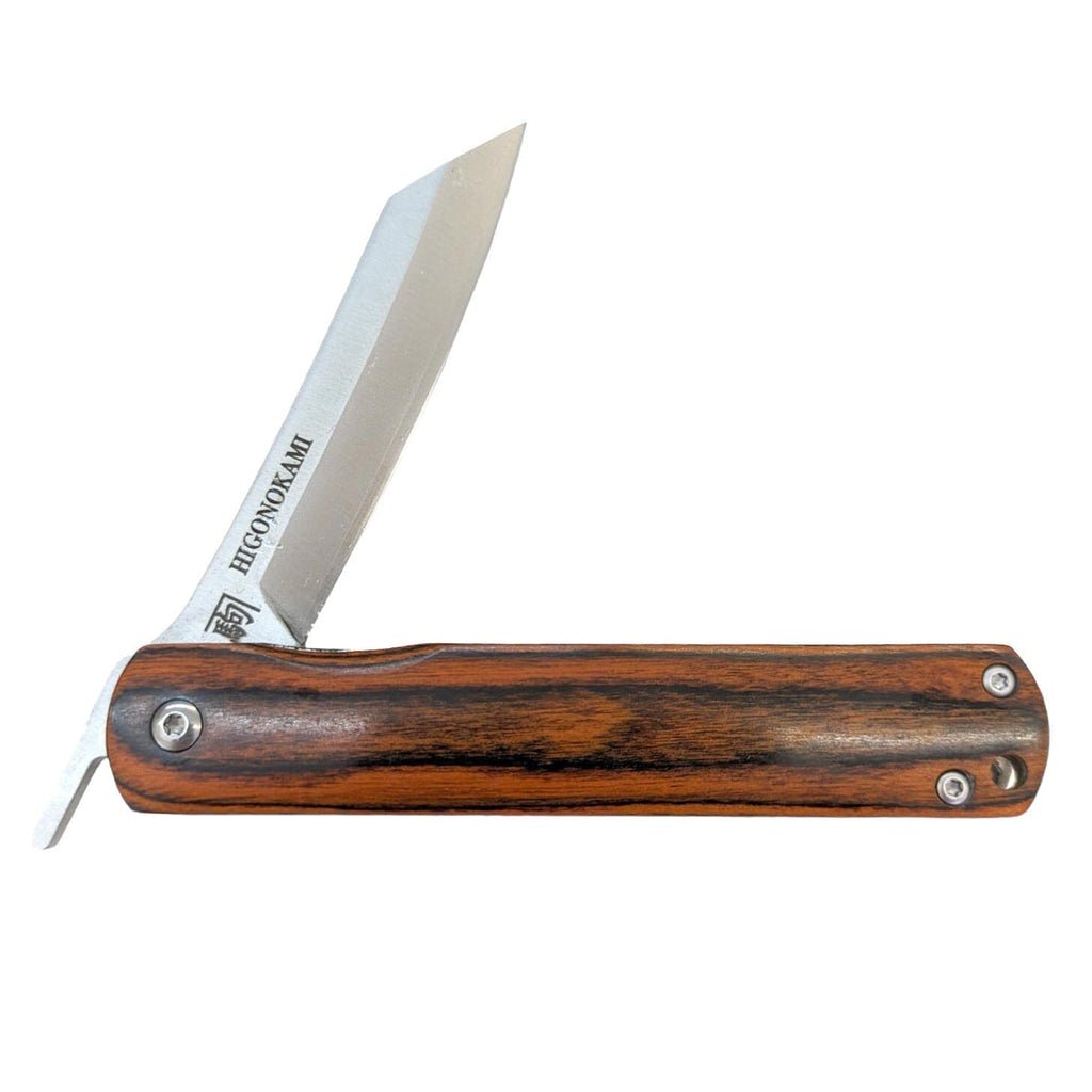 Higonokami Liner Lock VG10, Mahogany Wood Handle Pocket Knife Japanese Exclusives 