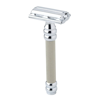 Pearl Shaving SBF-11 Butterfly Double Edge Safety Razor, Silver Safety Razor Pearl Shaving 