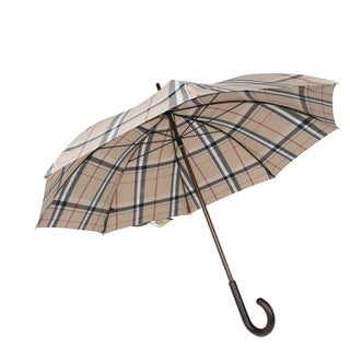 Doppler Rustika Indigo Gentlemen’s Umbrella with Wooden Handle, Classic Tan Plaid Umbrella Doppler 