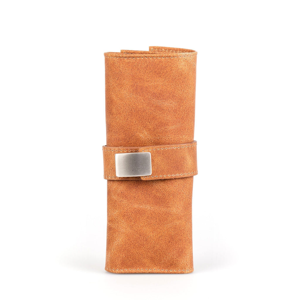 Leather 5-Piece Set, Case Roll Fendrihan Manicure Erbe — Cognac Solingen