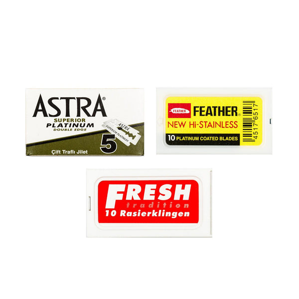 Platinum Feather 30pc Astra Fresh, Razor Blade and Fendrihan — Sampler: